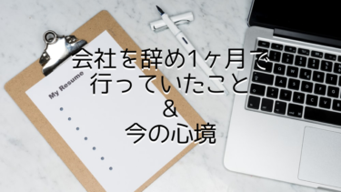 会社を辞めてから行っていること(転職活動など)